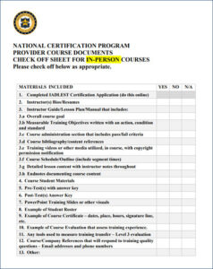 Checklist for Course Submission | IADLEST National Certification Program